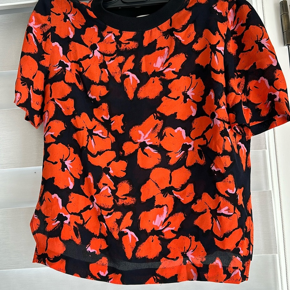 A.L.C. Floral print, silk shirt, size 2.